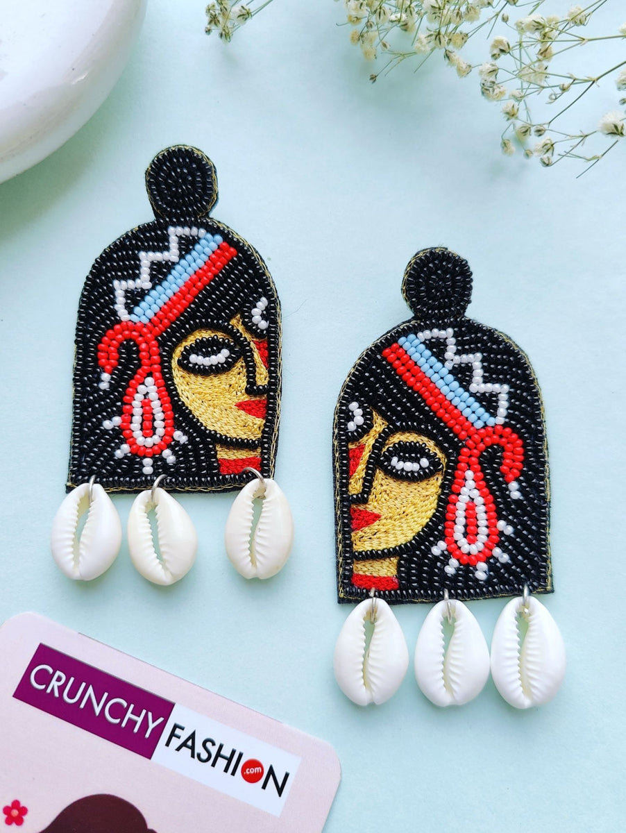 Pink - Diya Handcrafted GS Fabart Phool Kali Earrings main image 0
