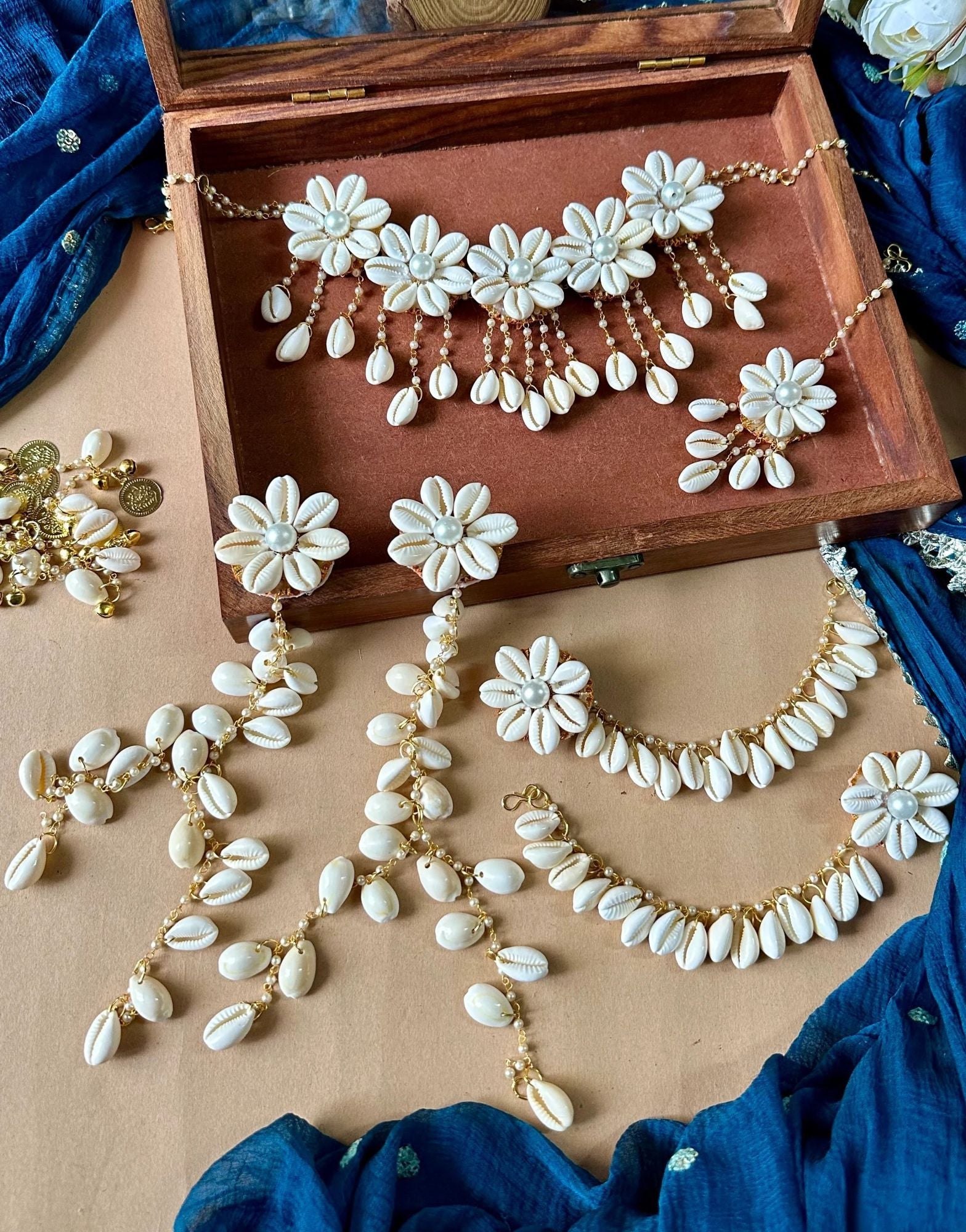 Haldi Mehndi Jewellery, Sea Shell Jewelry Sets for Women