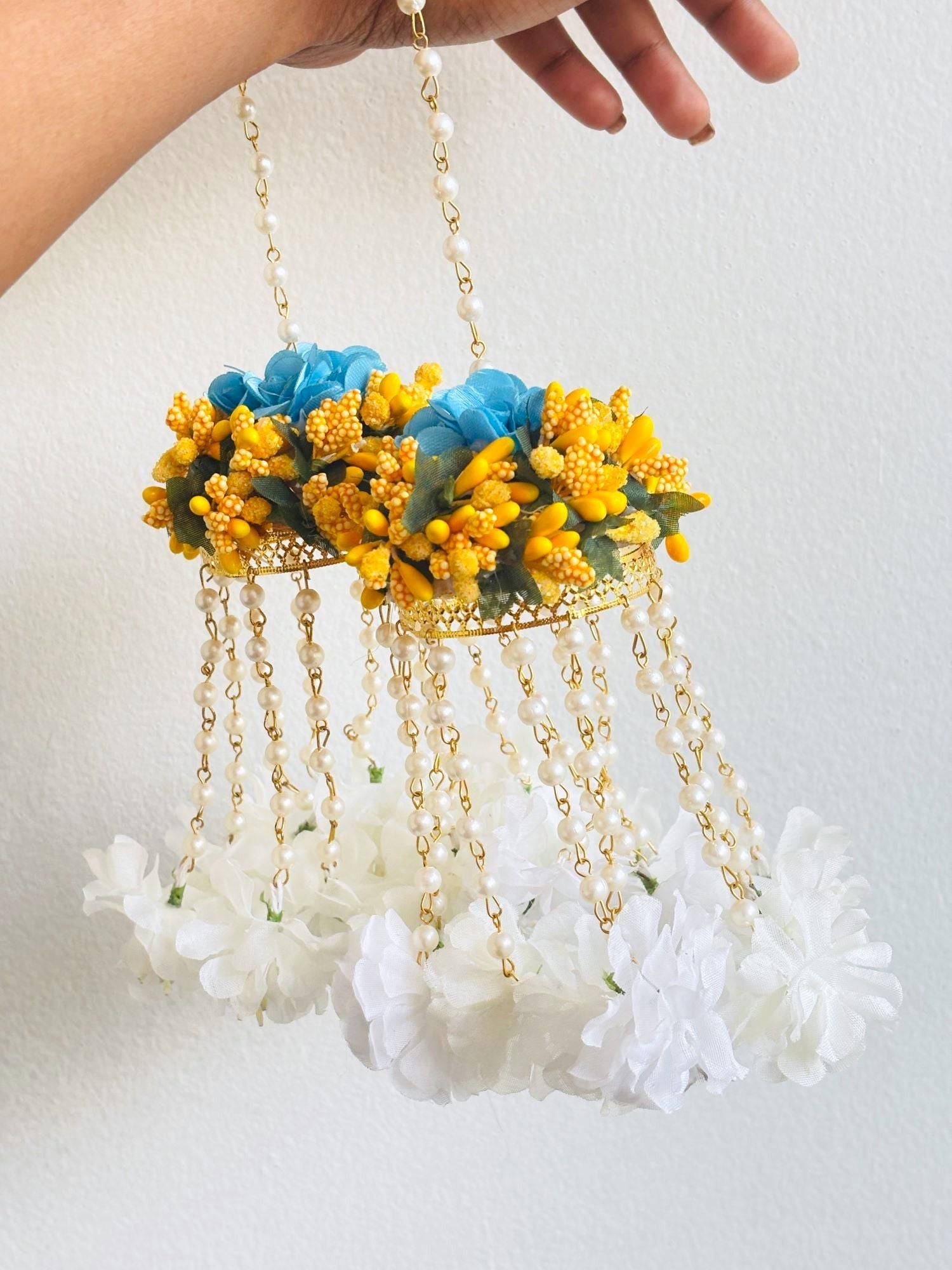 Floral Bridal Kalire Yellow White Kaleere for haldi