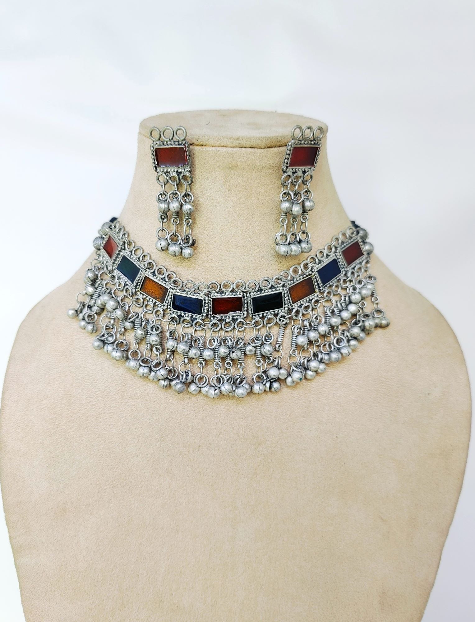 Oxidised Choker Designs Online Boho Chic Oxidised Jewellery Set