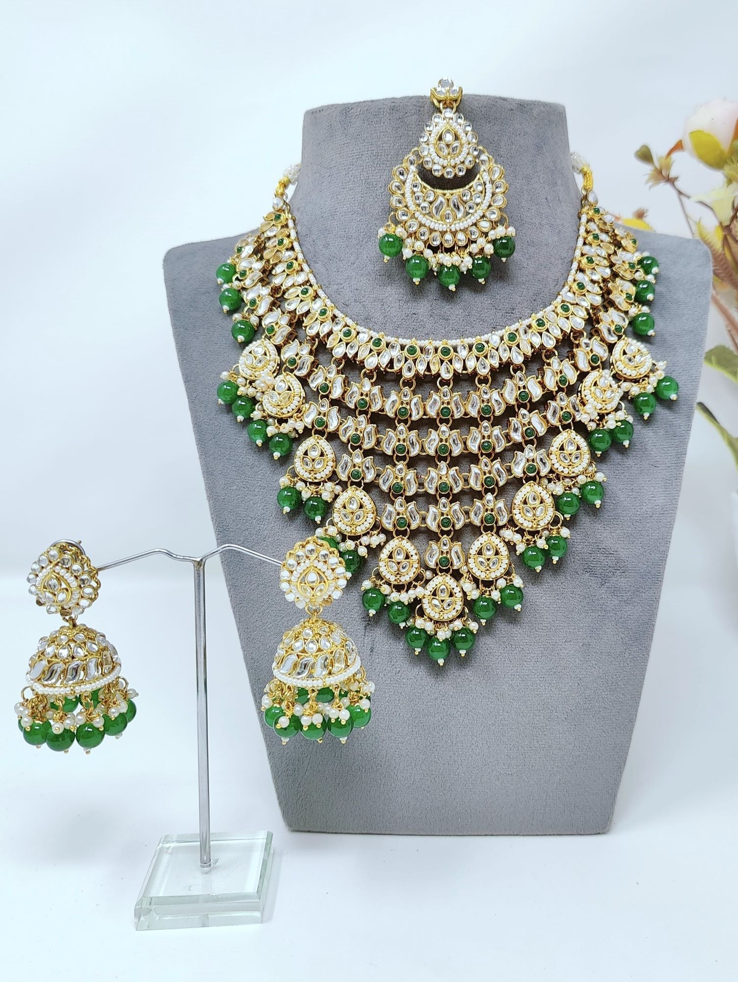Artificial Jewellery Bridal Temple Jewellery Set Online Green