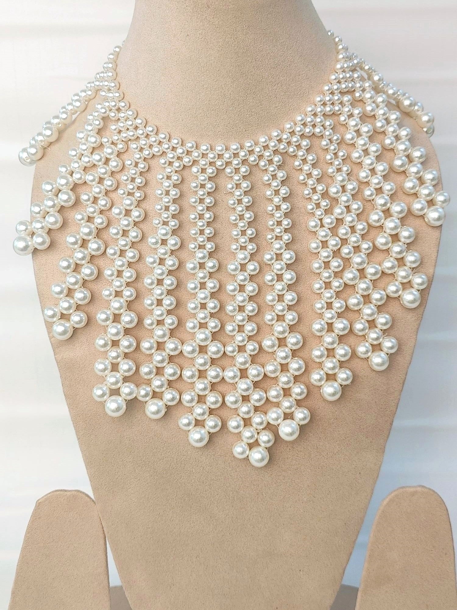 Sinaya Necklace Tribal Handmade White Pearls Necklace Statement Jewelry