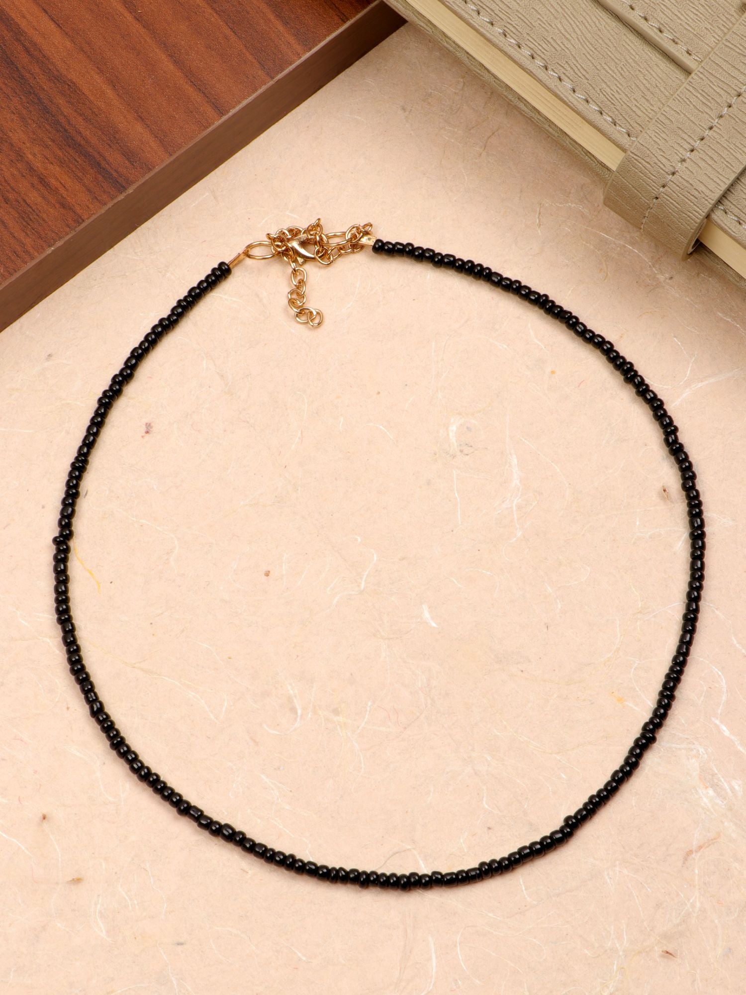 Elegant Bella Black Pearl Beach Beaded Choker Necklace Fashionable Beads Jewellery for Women