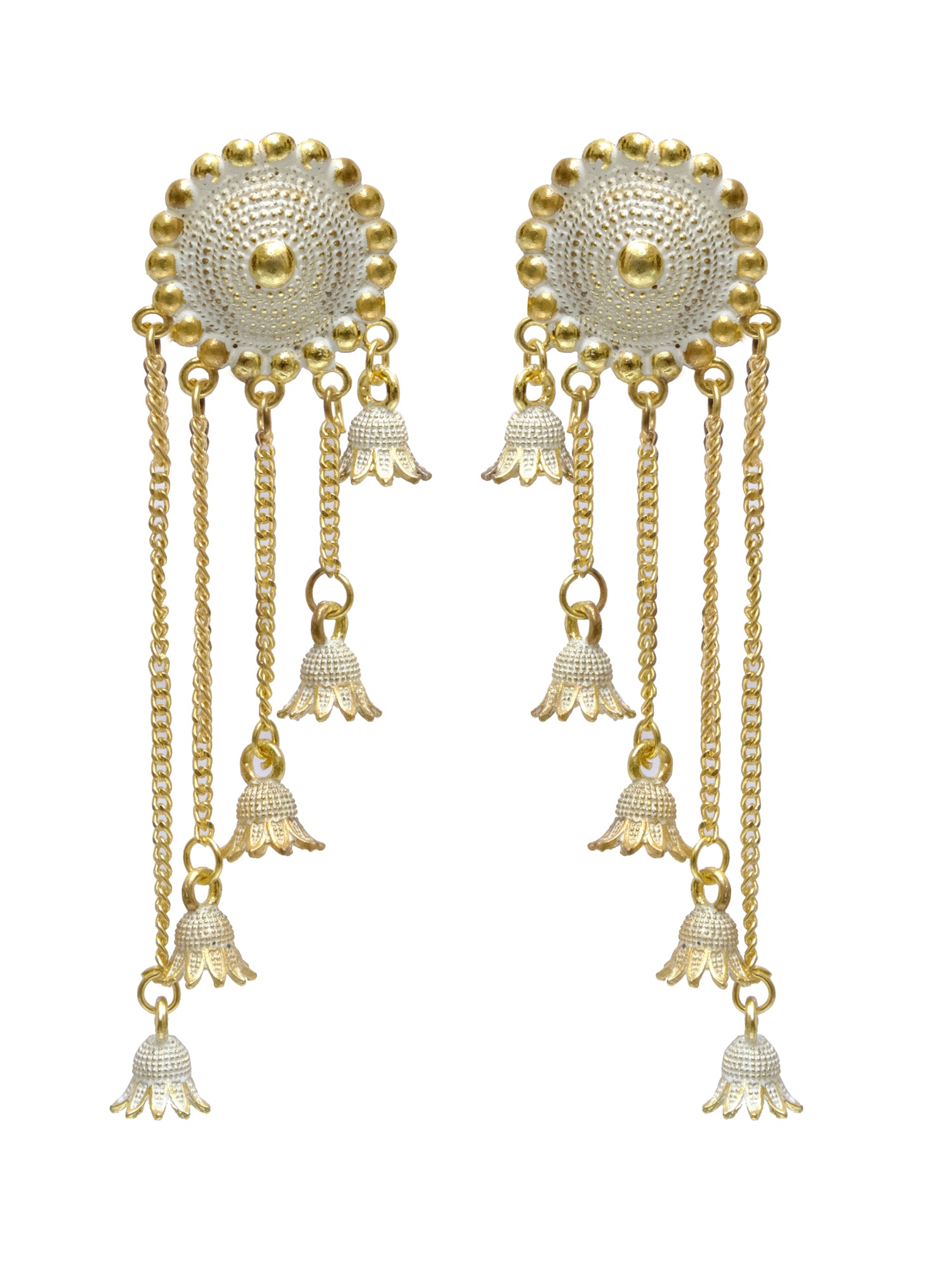 Grey Bahubali Style Jhumkis Earring