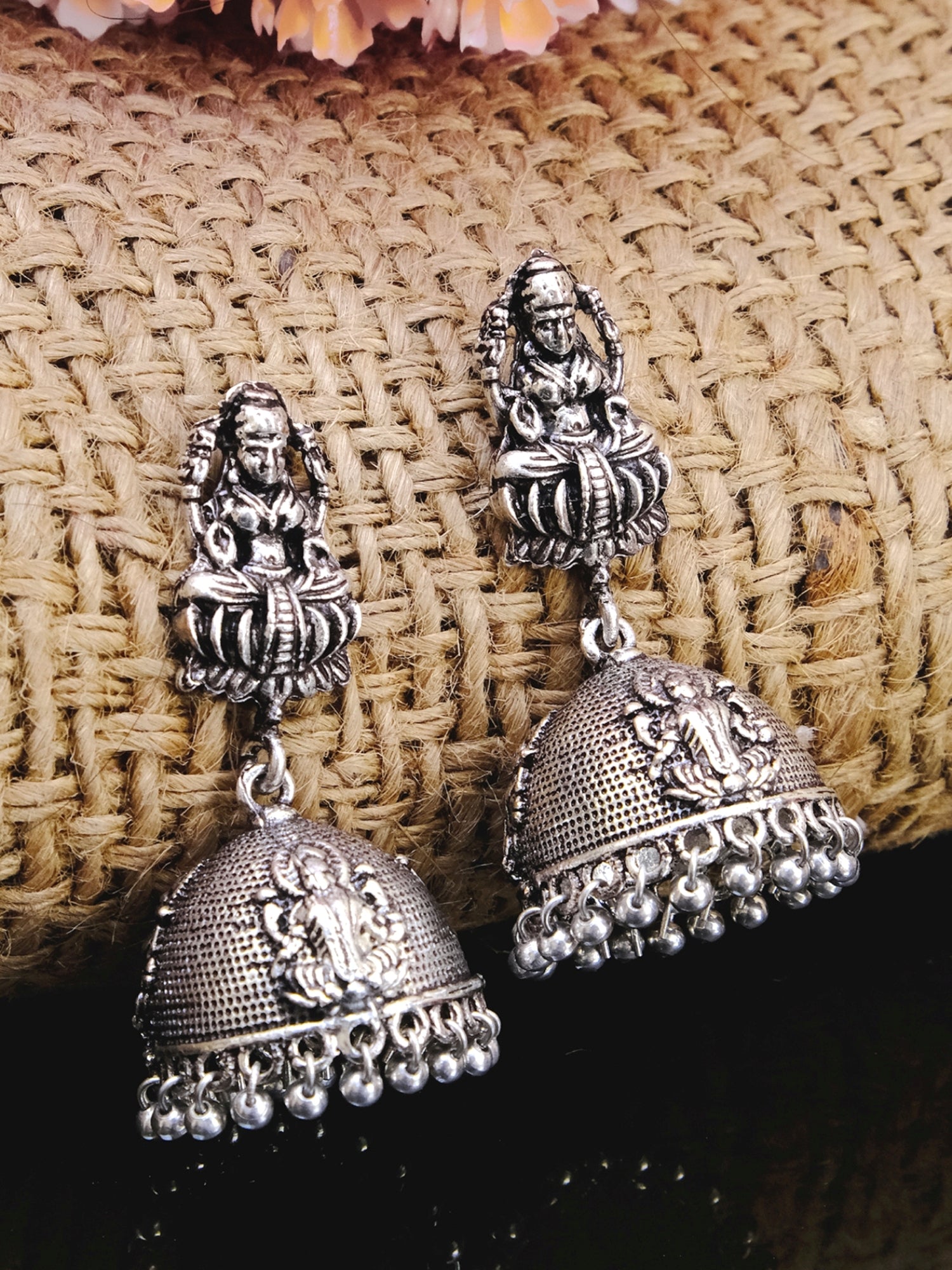 Silver Jhumka Earrings for Women Oxidized German Silver Unique