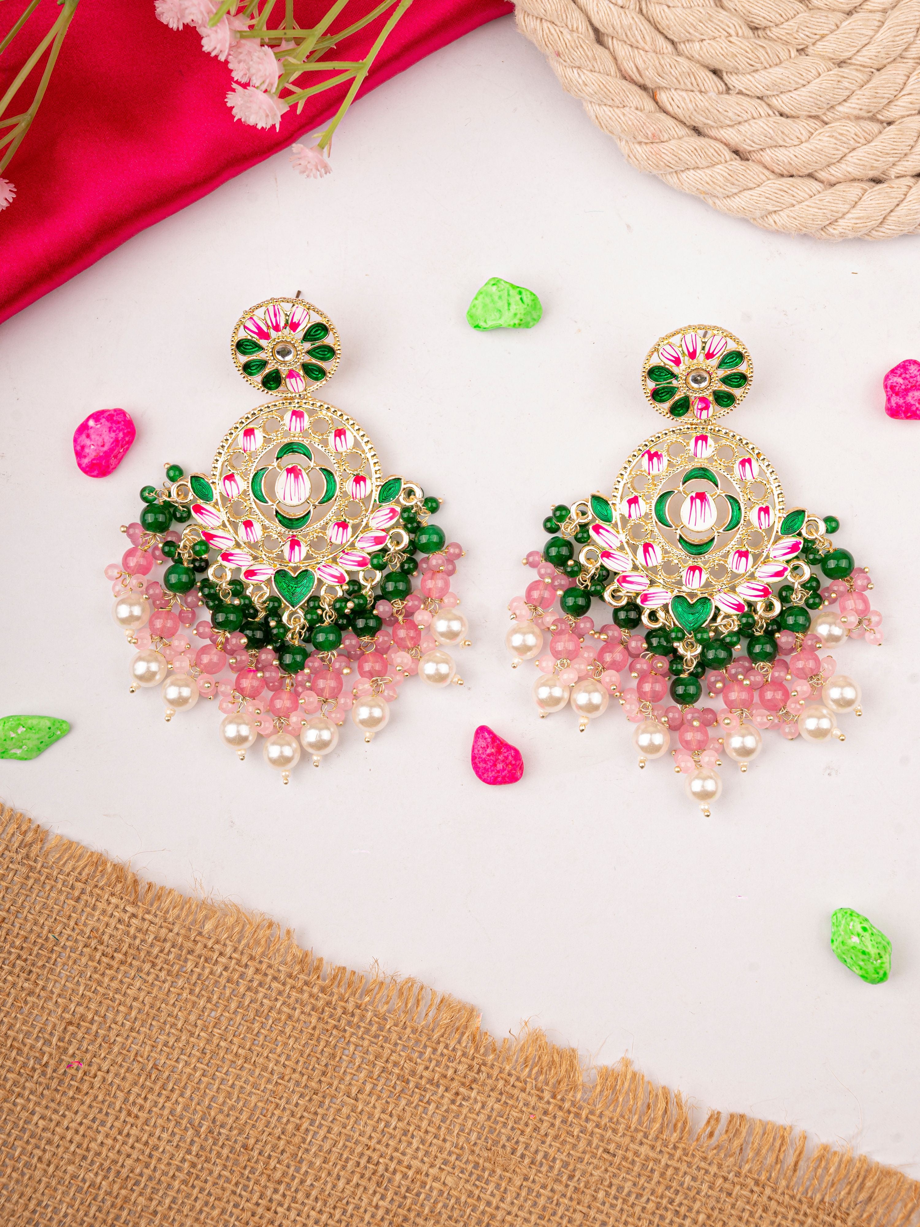 Facebook Beautiful Indian Earrings Polki Chandbali One Gram Gold