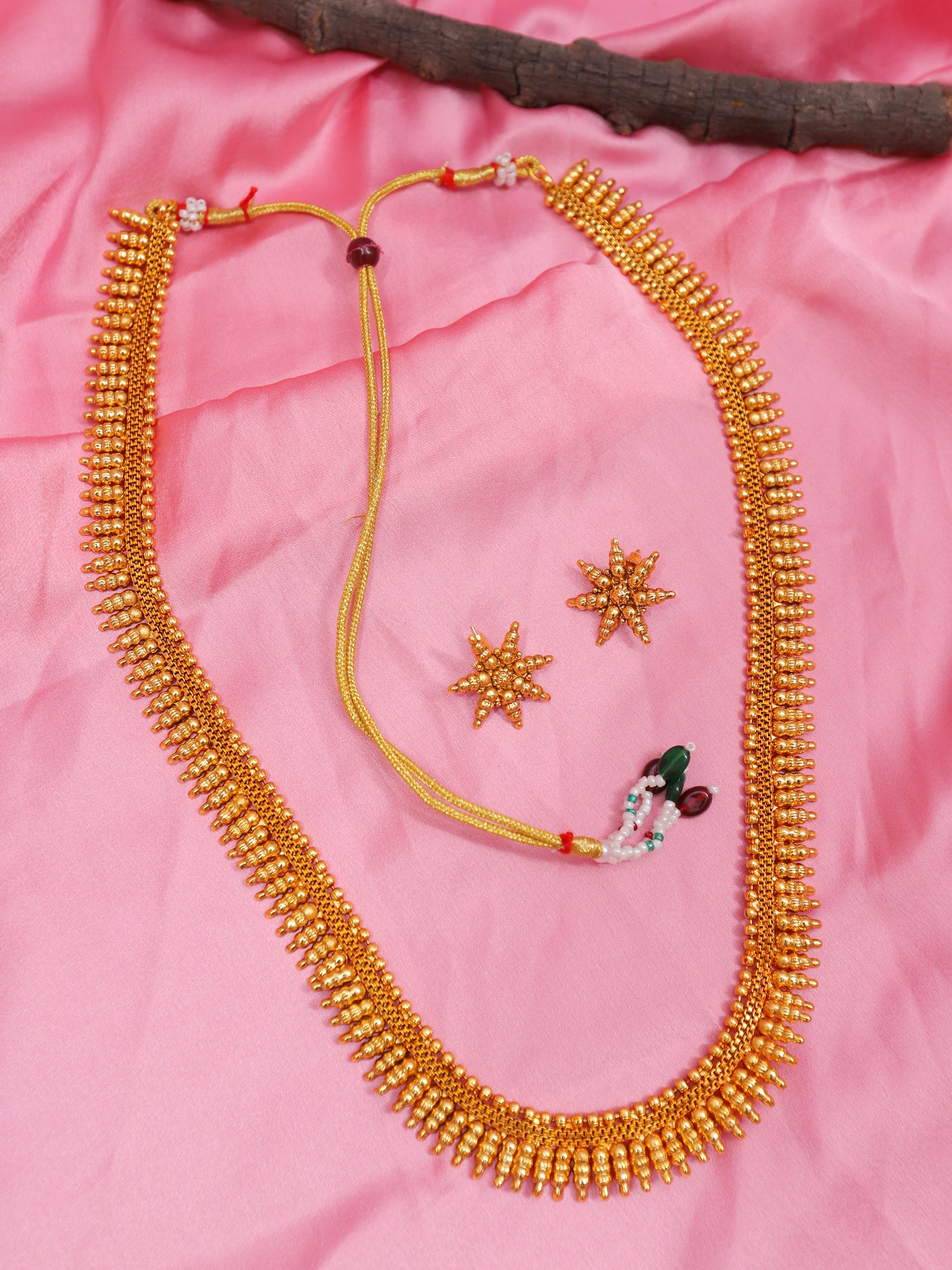 Traditional Gold-Plated Maharani Haar Necklace Set- Indian Jewelley