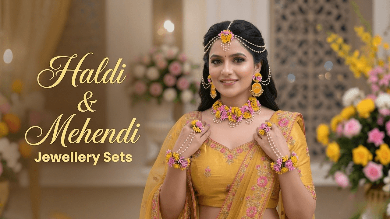 Handmade Haldi & Mehendi Jewellery Sets for Bridal Look
