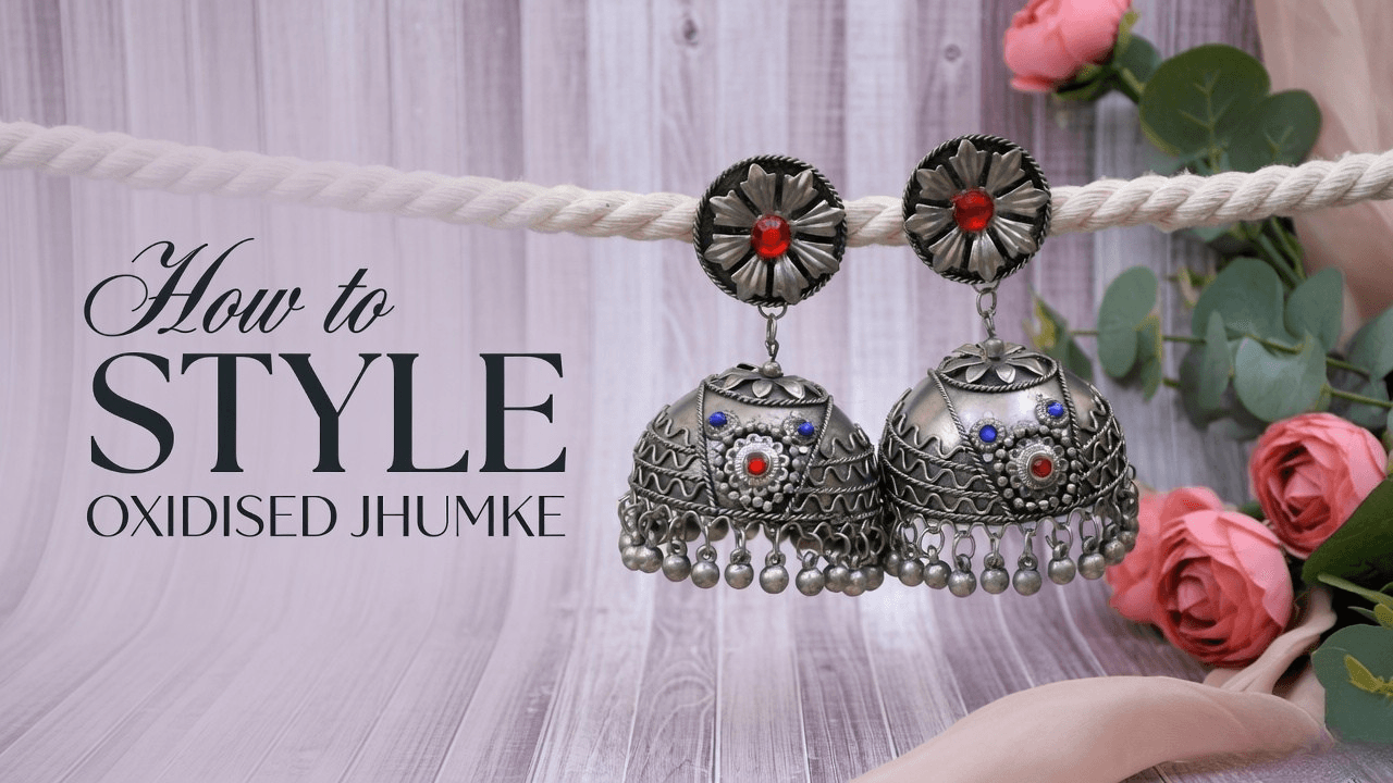 How to Style Oxidised Jhumke with Kurtis, Sarees & Western Wear