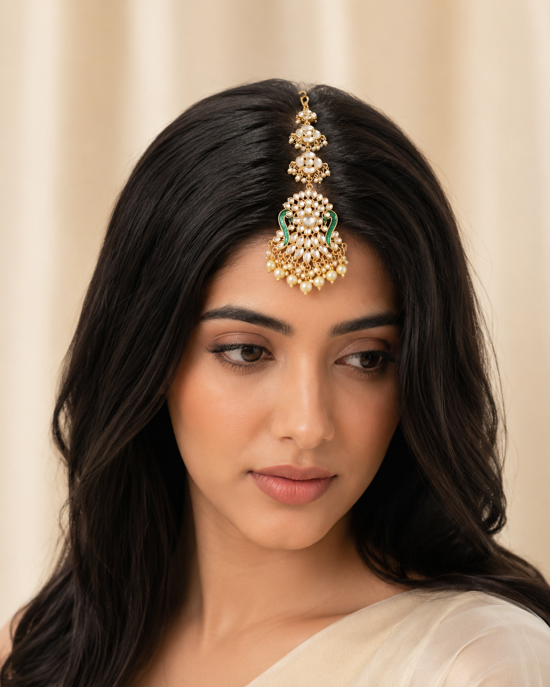 Kundan Peacock Mangtika Set for Bride – Gold Ethnic Hair Jewellery Women