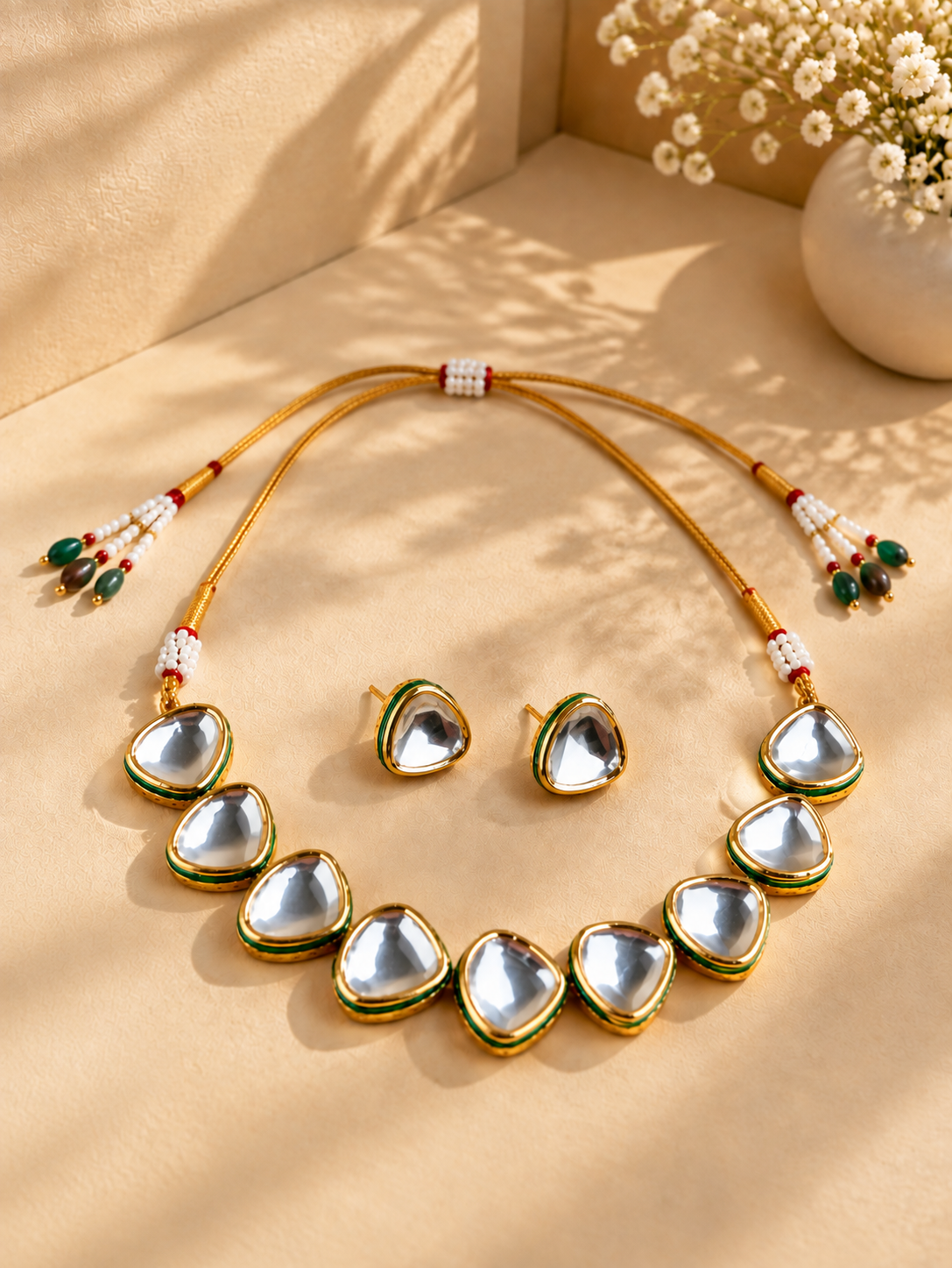 Party Wear Reversible Gold Kundan Choker Sets for Women & Girls