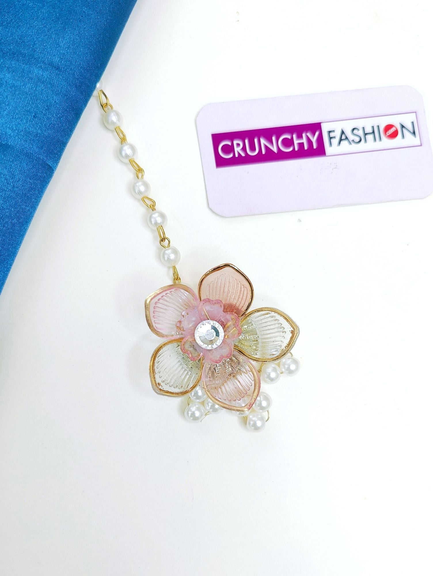 Baby Pink-Peach Floral Hues & SeaShell Bridal Jewelry Set