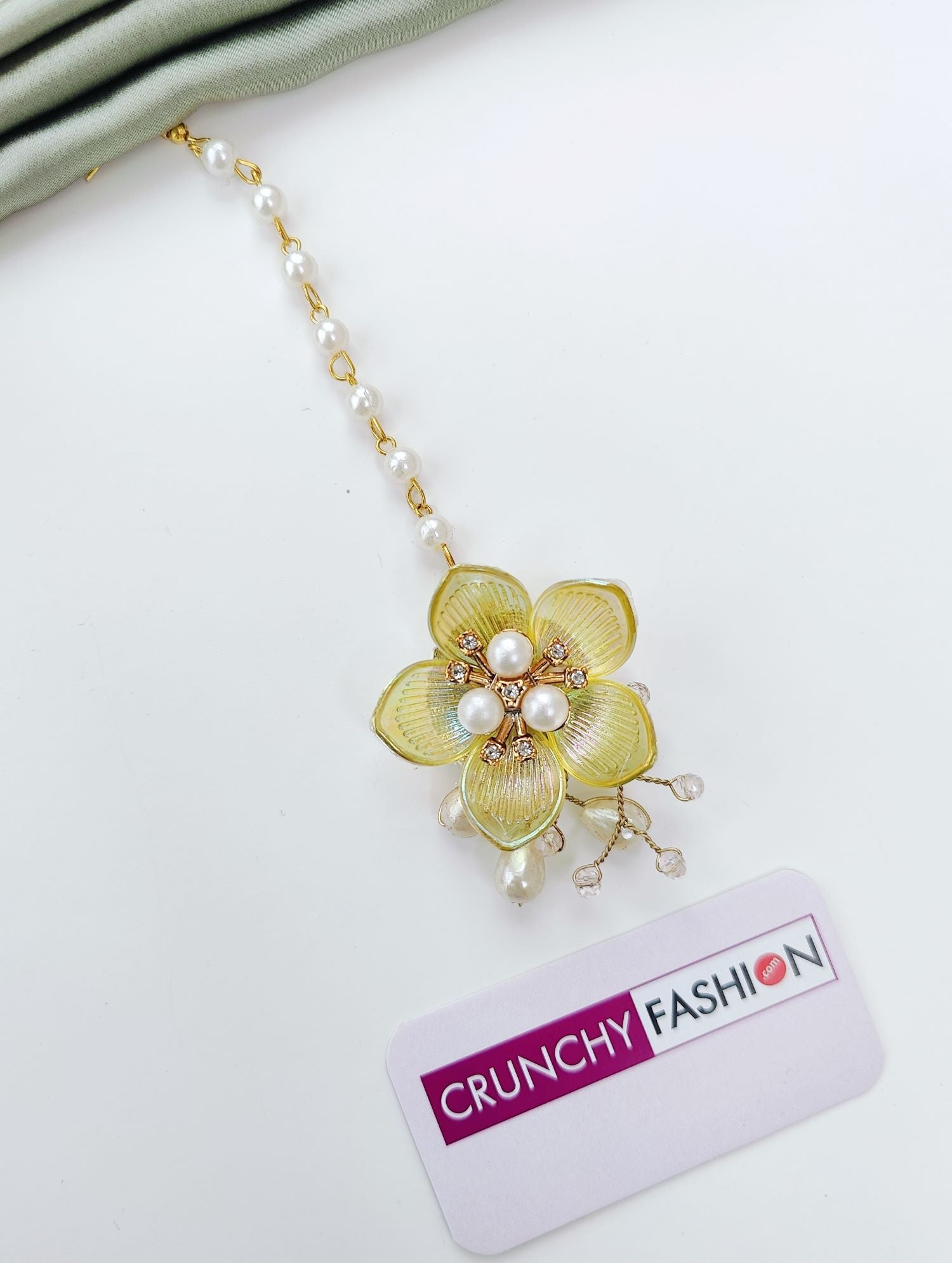 sky blue yellow acrylic flower jewellery set, handmade haldi mehndi