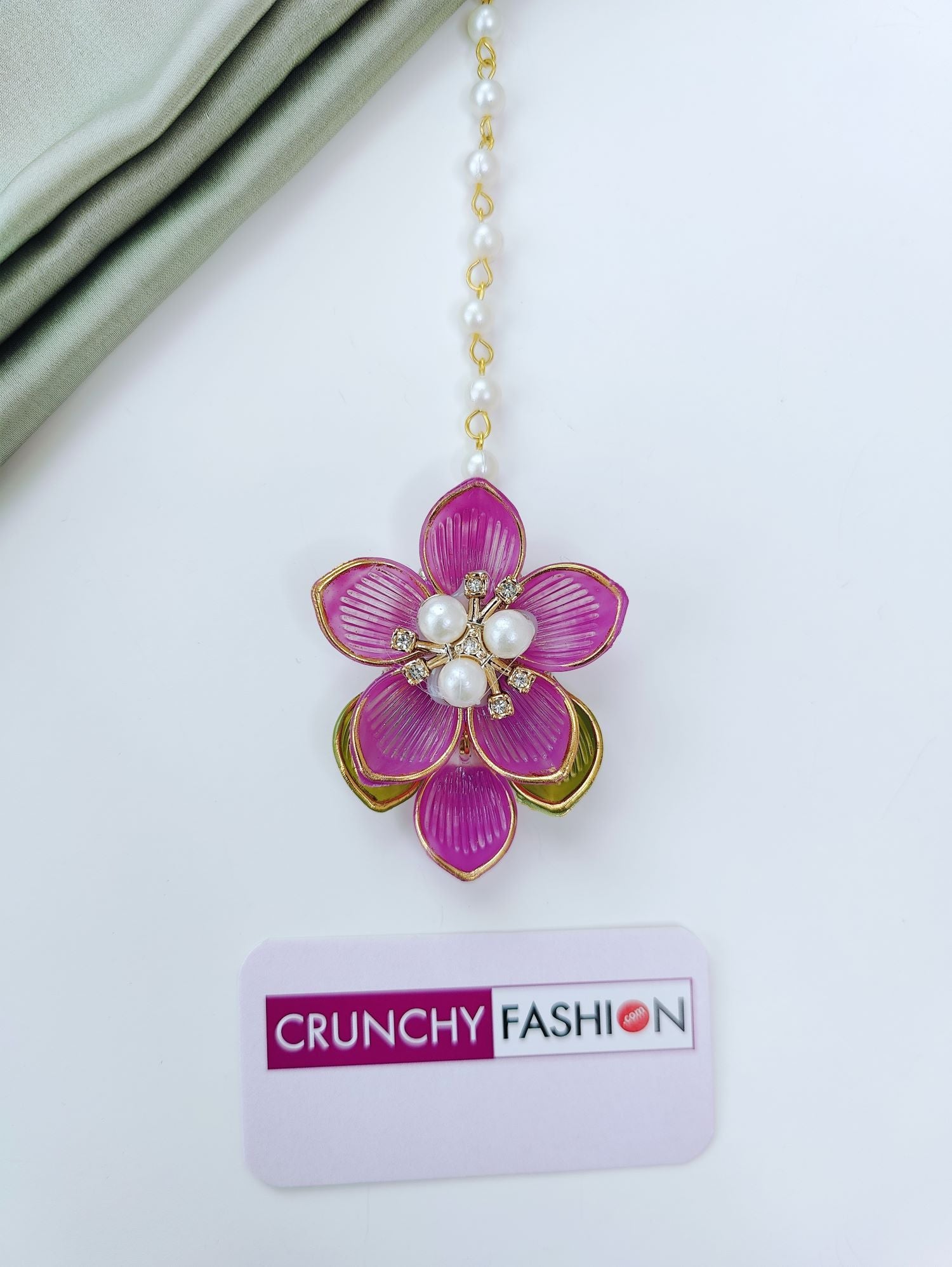 purple and green acrylic floral jewellery set, lightweight haldi mehndi jewelry