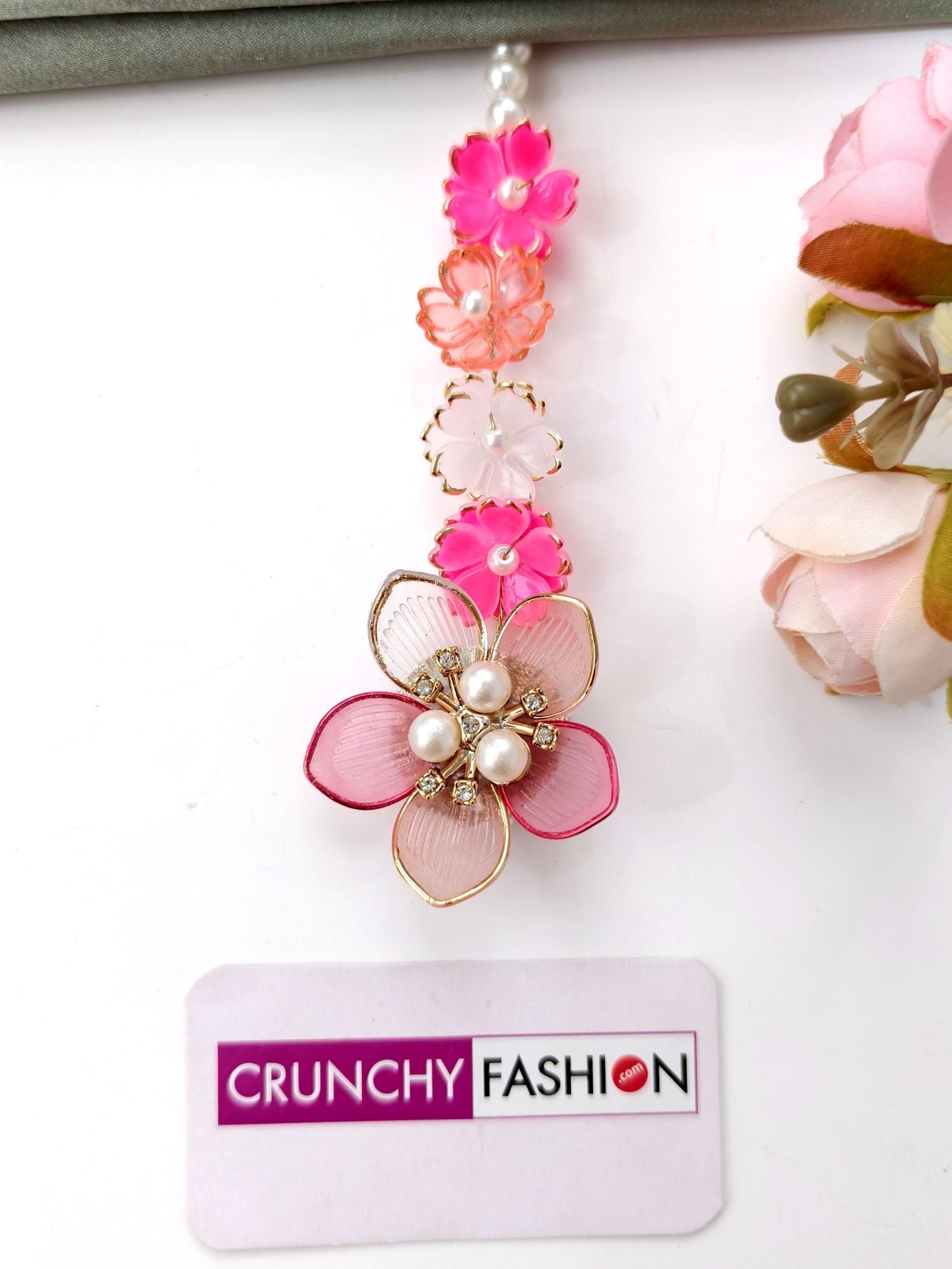 pink floral jewellery acrylic set for bride haldi mehandi 2026