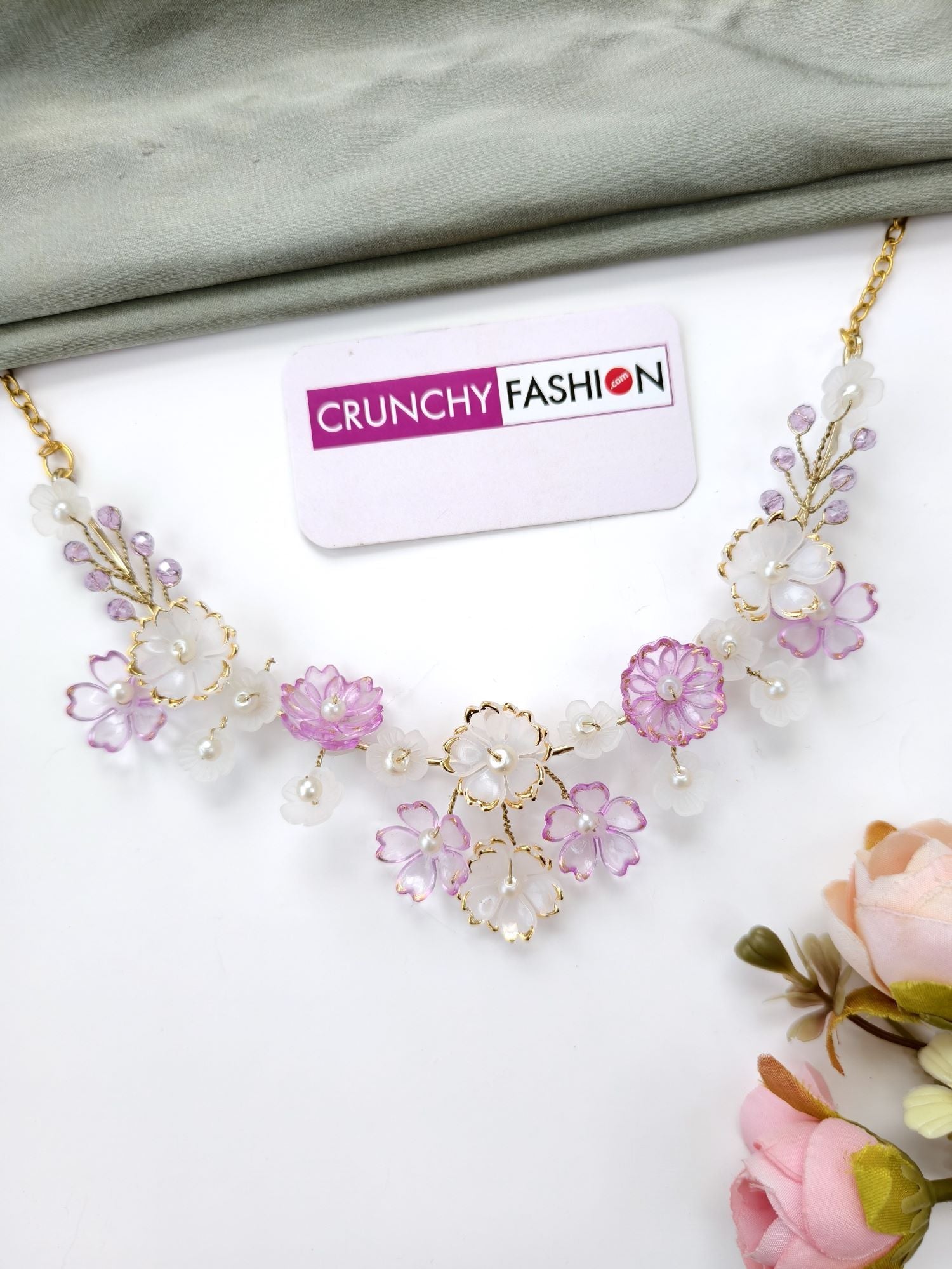 Lavender floral bridal jewellery set for haldi mehendi, resin beads, gold plating, designer wedding accessories 2026