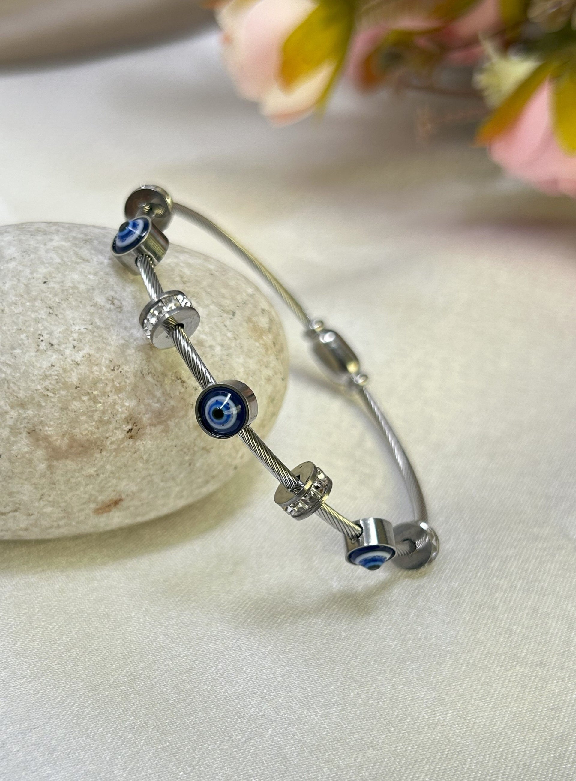 Evil Eye Pure Silver Bracelet For Girl Sterling Silver Evil Eye