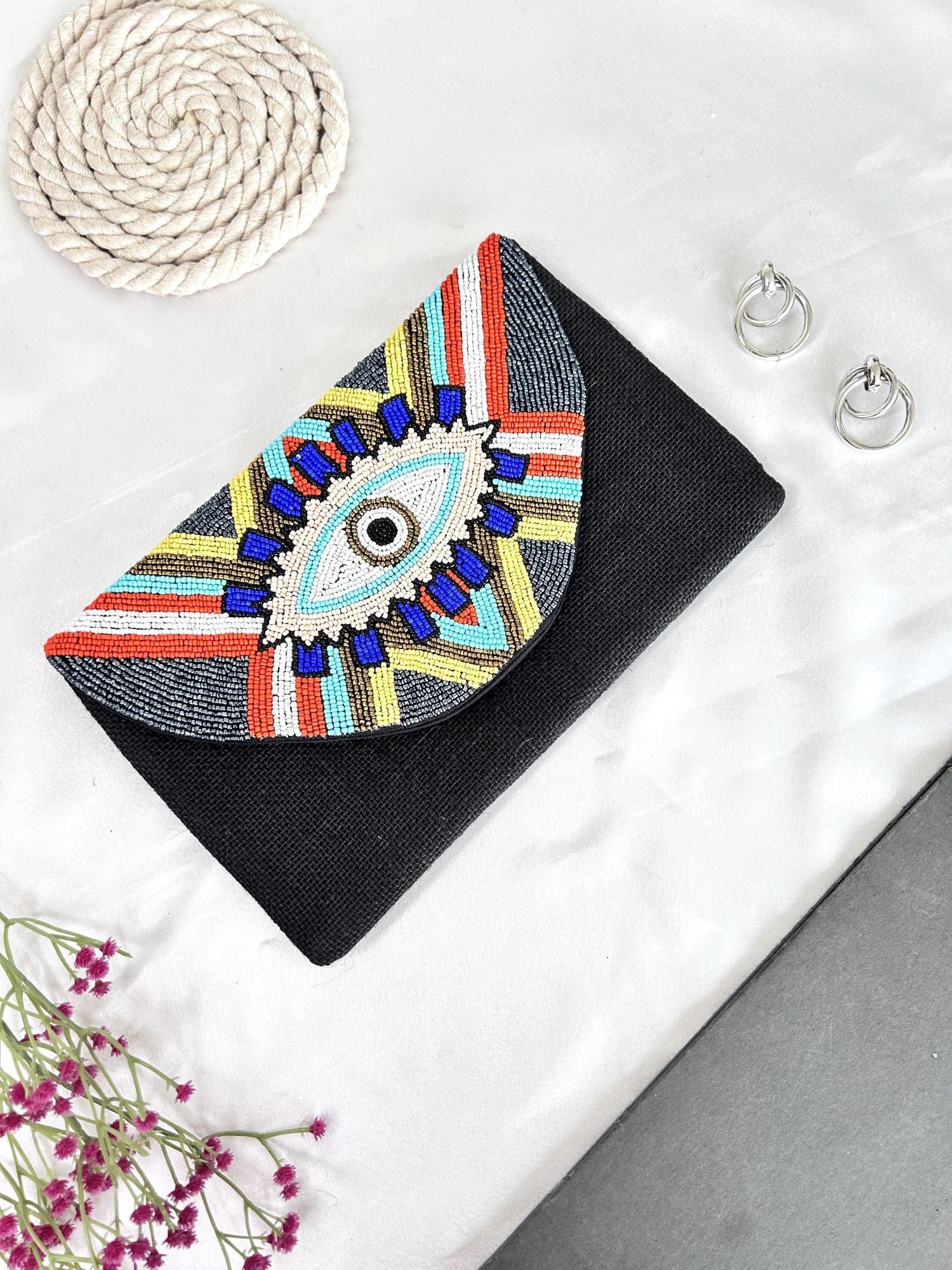 Multicolor, beaded women's handbag from a top brand for everyday use