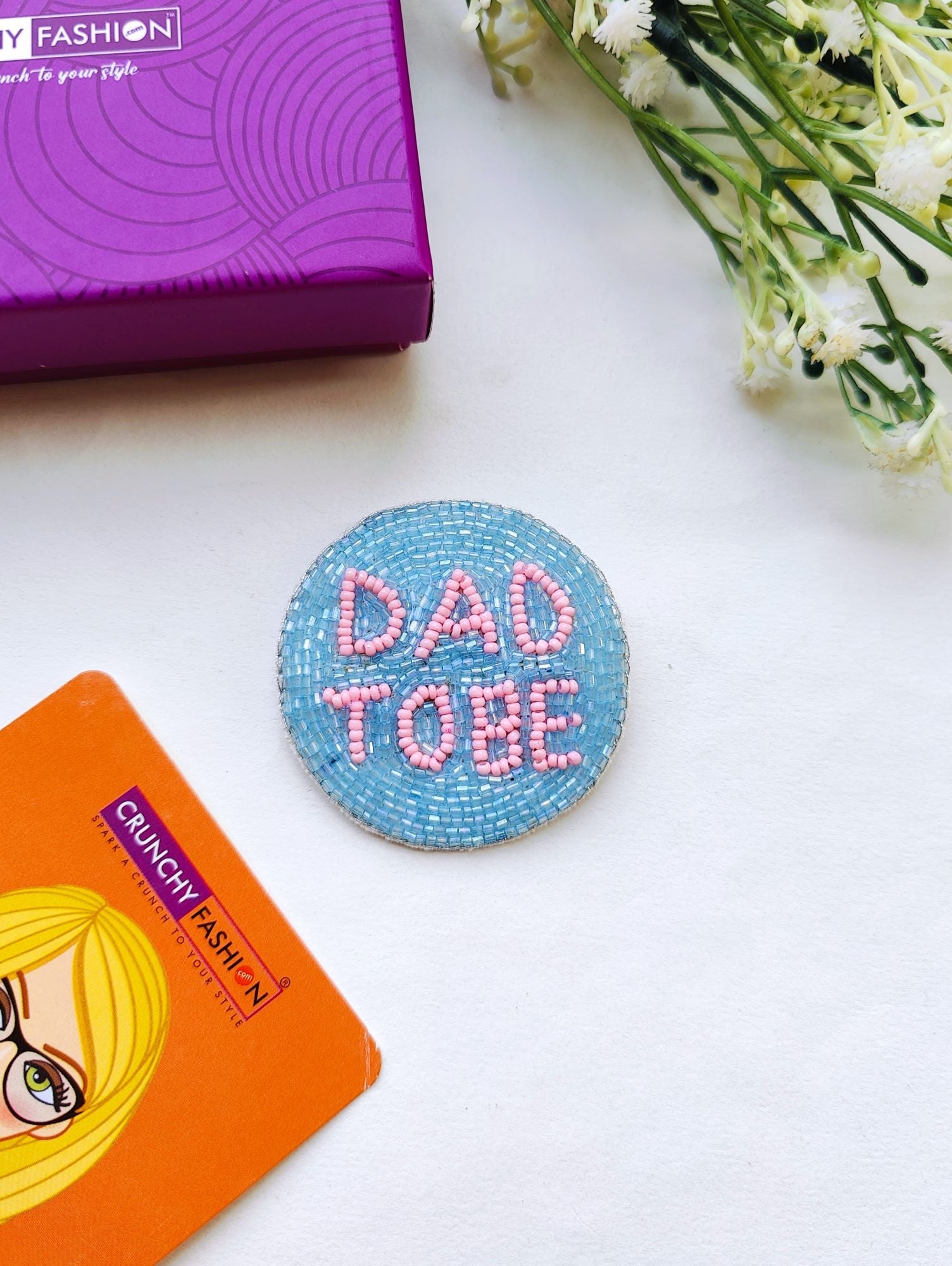 Dad-to-Be Handmade Beaded Brooch for Men