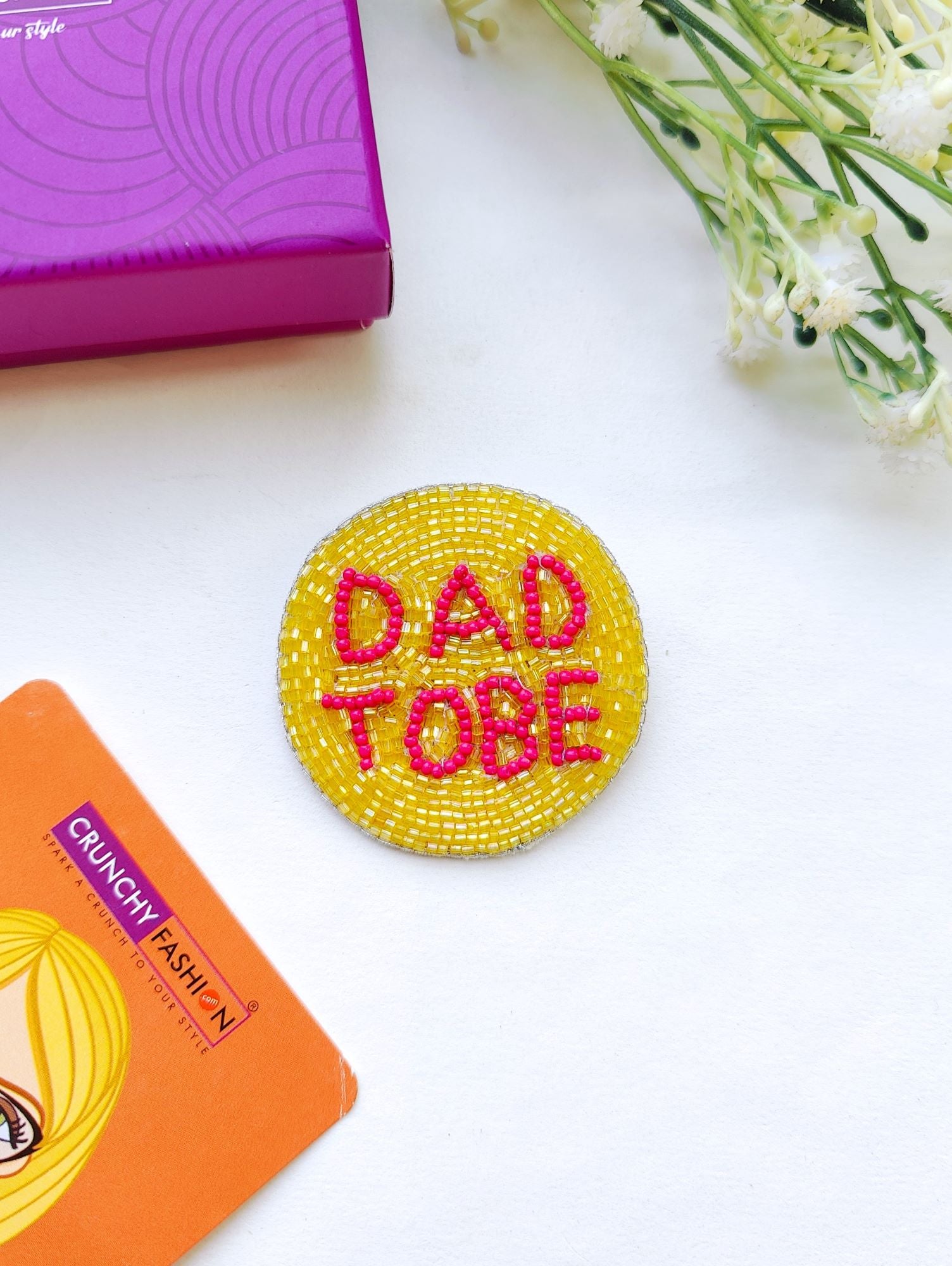 Dad-to-Be Handmade Beaded Brooch for Men
