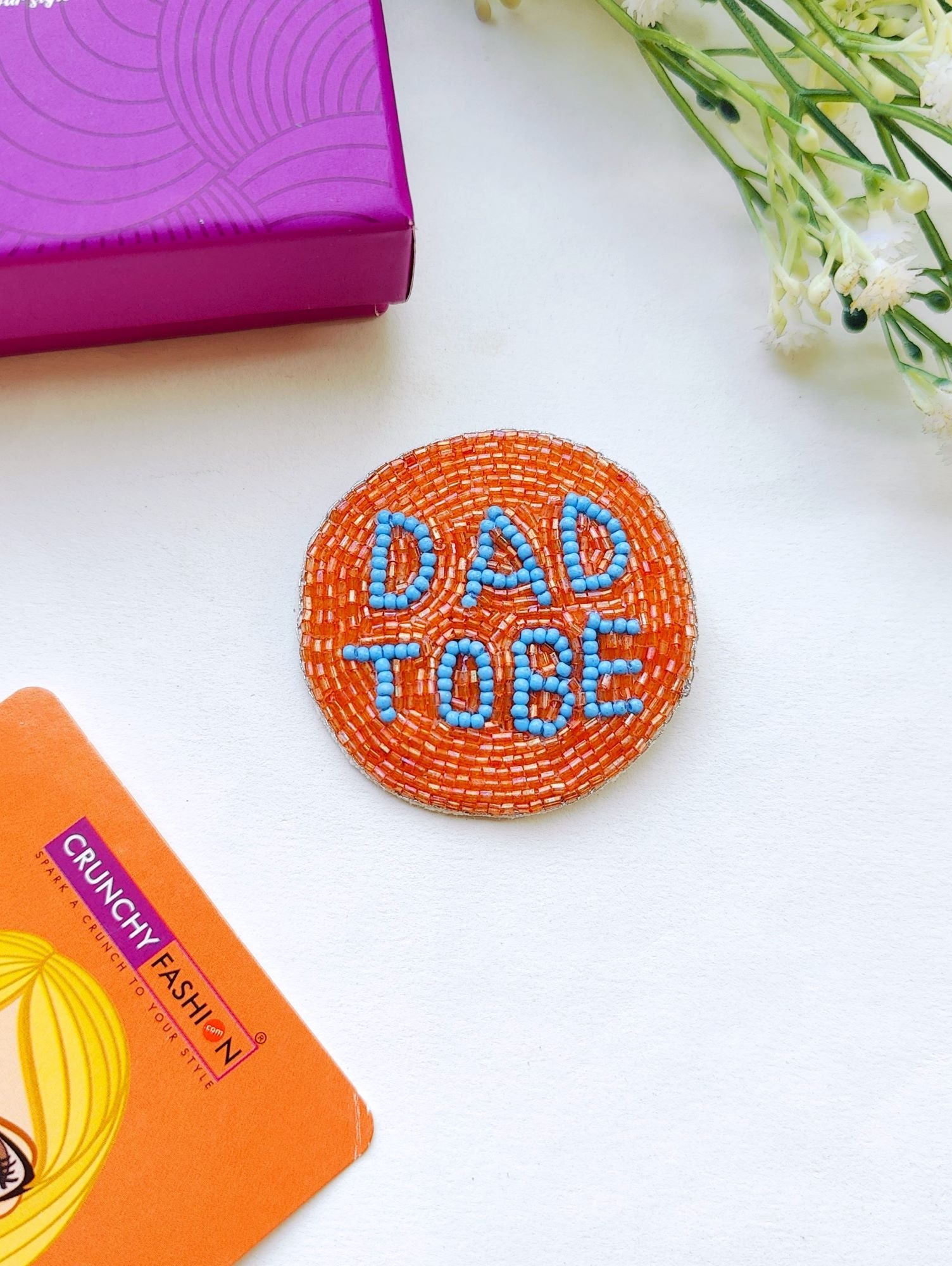 Dad-to-Be Handmade Beaded Brooch for Men