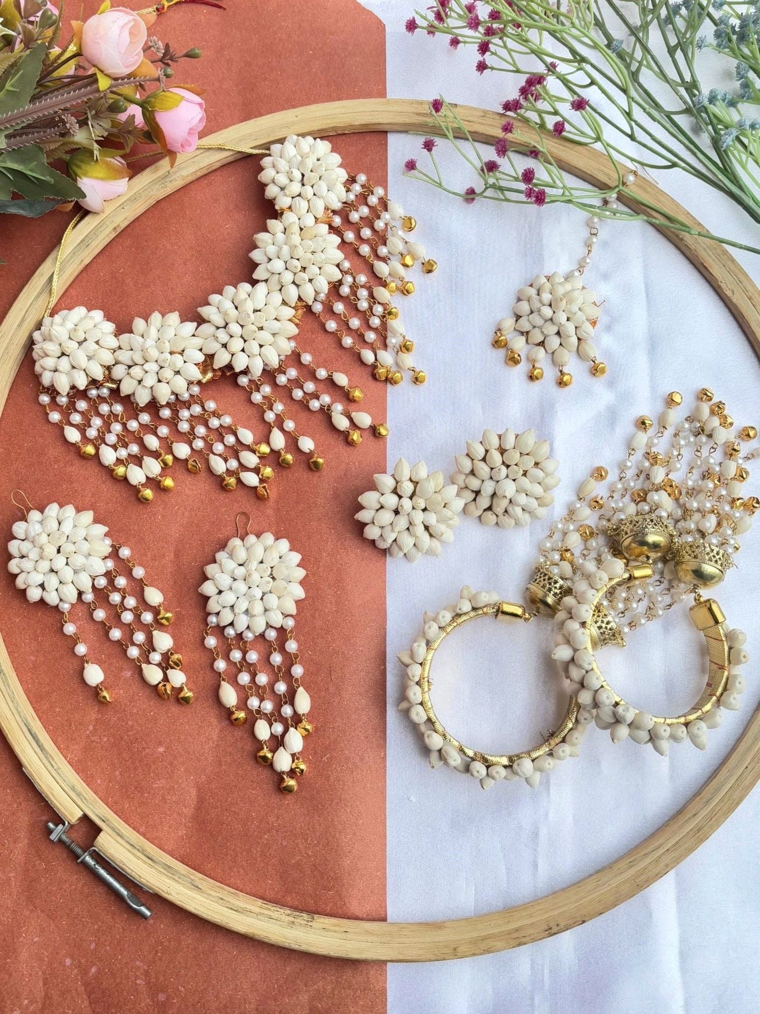 Enchanting Mogra Flower Jewellery Set for Baby Shower
