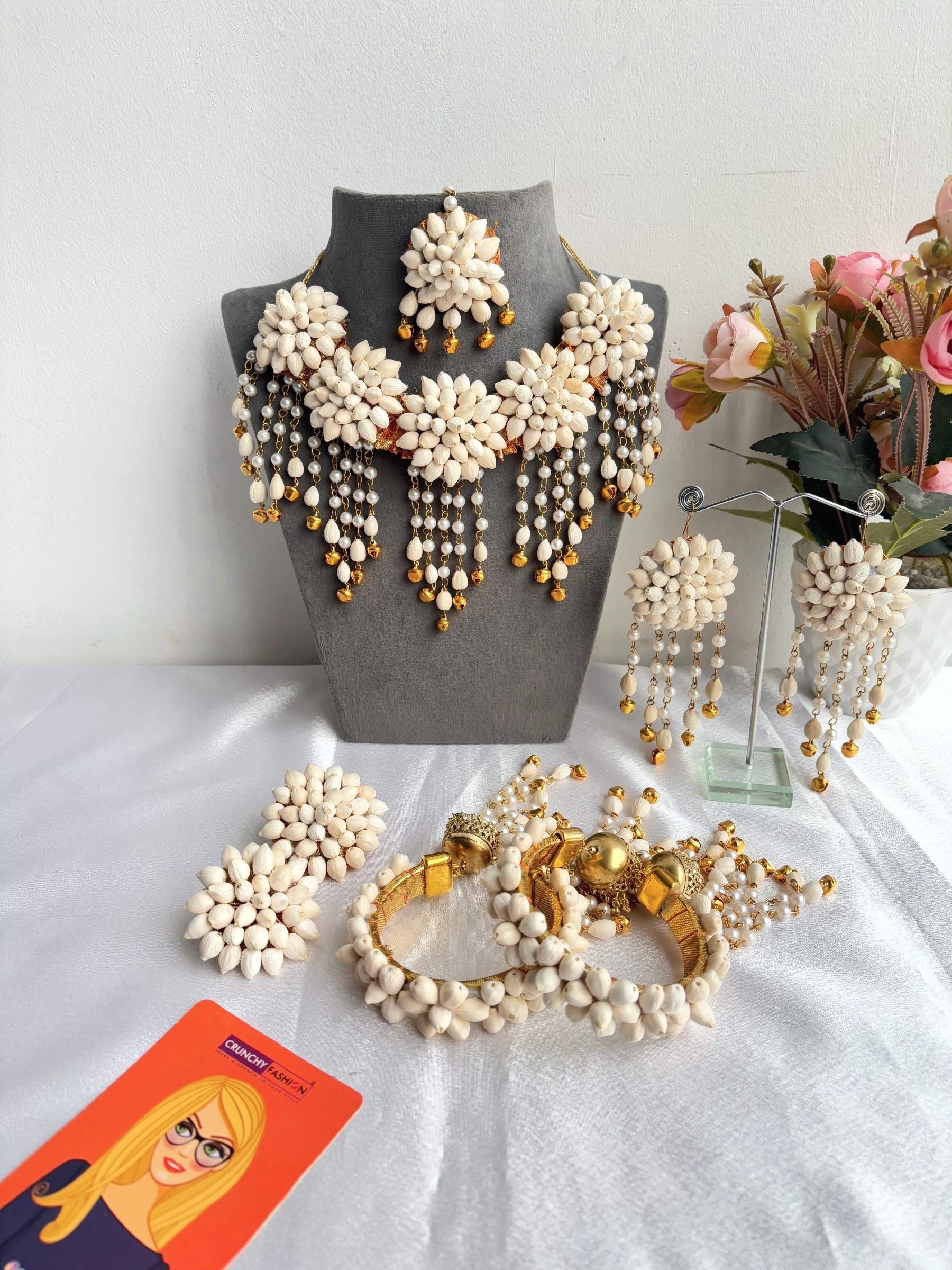 Enchanting Mogra Flower Jewellery Set for Baby Shower