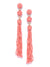 Coral Crush Tassel Earrings- Coral Pink Beaded Tassel Earrings for Women