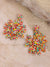 Boho Bloom Earrings-Multicolored Handmade Beaded Floral Dangler Earrings