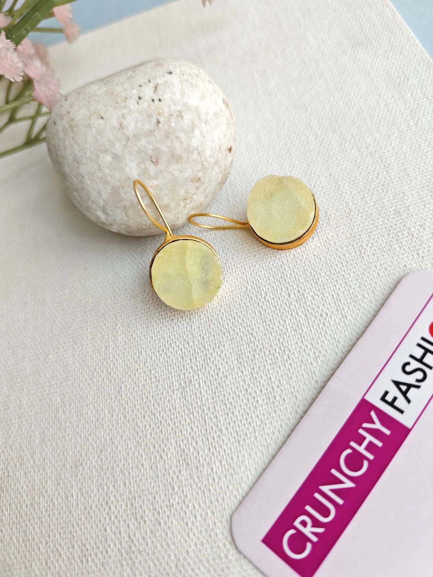 Gold Plated Half Hoop Earrings in Asymmetric design for Women and Girls