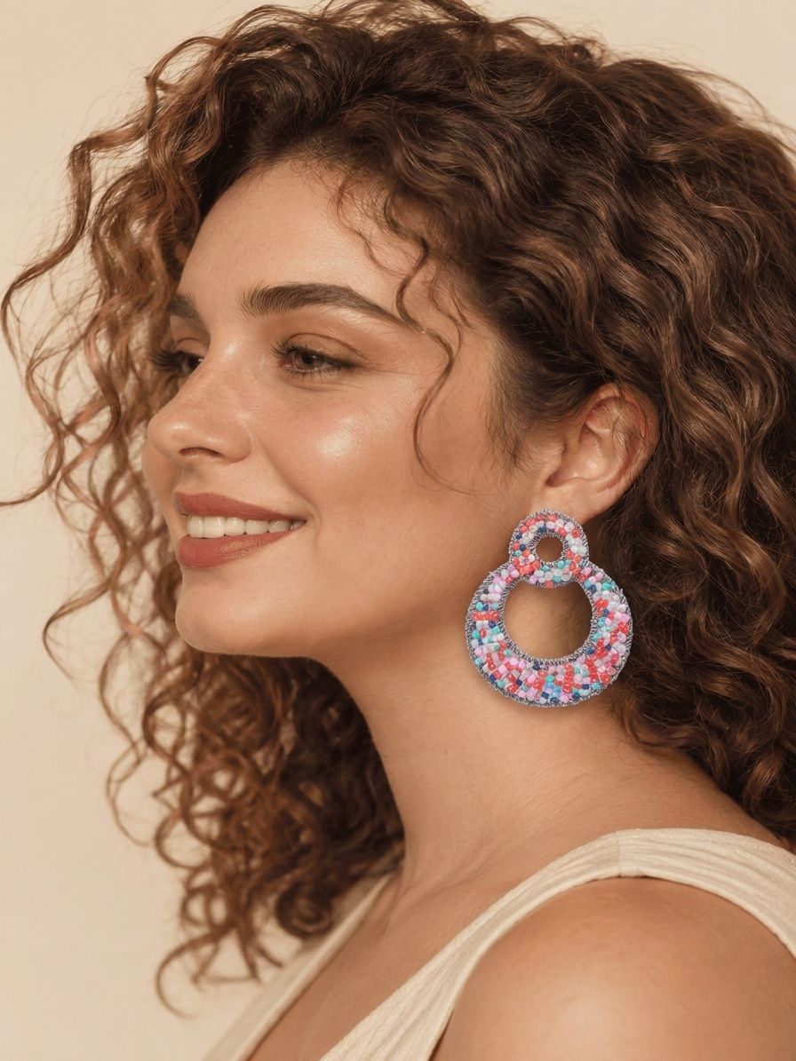 Chic Bohemian Multicolored Handcrafted Chandbali Earrings