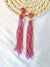 Candy Floss Tassel Earrings-Pink Handmade Beaded Tassel Earrings