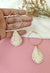 Golden Dreams Hoops- Handmade White Raffia Statement Earrings for Women