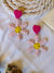 Blushing Blossom Earrings- Handmade Pink Floral Beaded Earrings