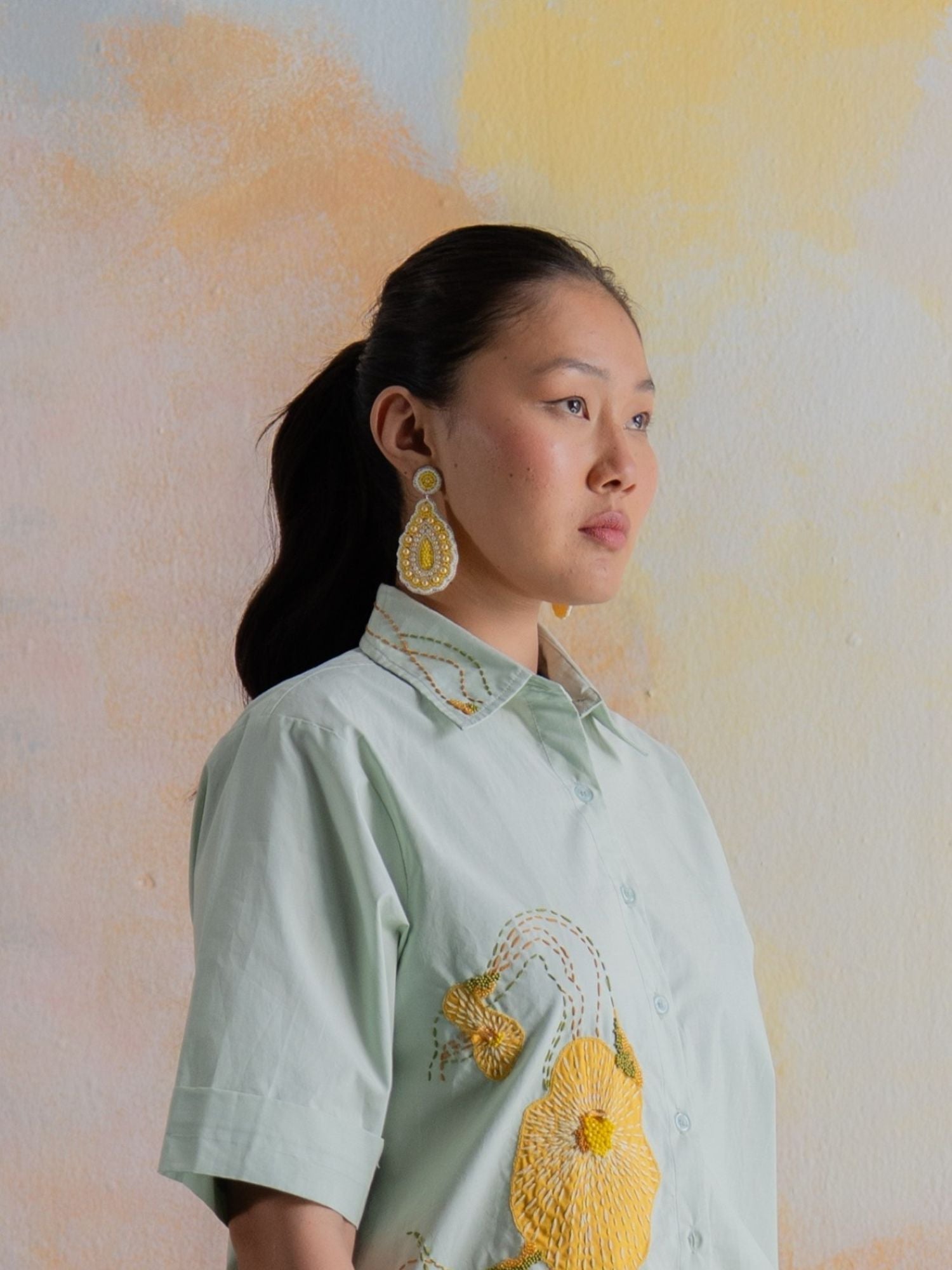 Gulnaaz Chic Chaandbali - Handmade Beaded Pink & White Earrings for Indian Style Enthusiasts