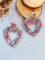 Multicolor Beaded Heart Earrings