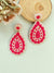 Gulnaaz Handmade Earrings-Chic Handmade Beaded Pink & White Indian Style Earrings for Women & Girls