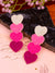 Embedded Hearts Studs- Handmade Earrings for Women & Girls