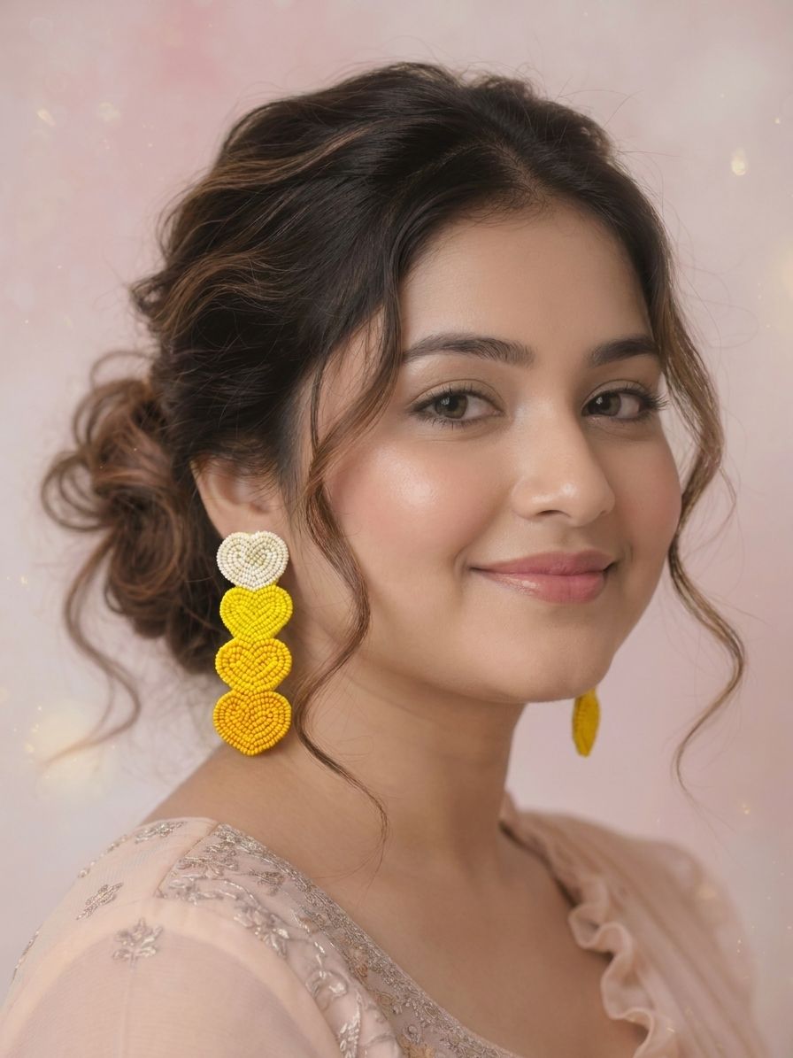 Sunset Hues: Handcrafted Boho Heart Earrings for Women and Girls
