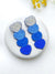 Blue & White Handcrafted Beaded Heart Stud Earrings