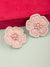 Pink Blossom Studs-Handcrafted Beaded Stud Earrings for Women & Girls