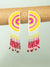 Yellow-Pink Handicraft Halfmoon Earrings for Wedding