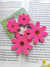 Pink Beaded Flower Statement Earrings for Women & Girls