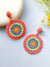 Peachy Affair Beaded Handmade Multicolor Dangler Earrings for Women & Girls