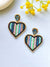 Cascaded Love Earrings in Blue- Handmade Heart Beaded Earrings for Women & Girls