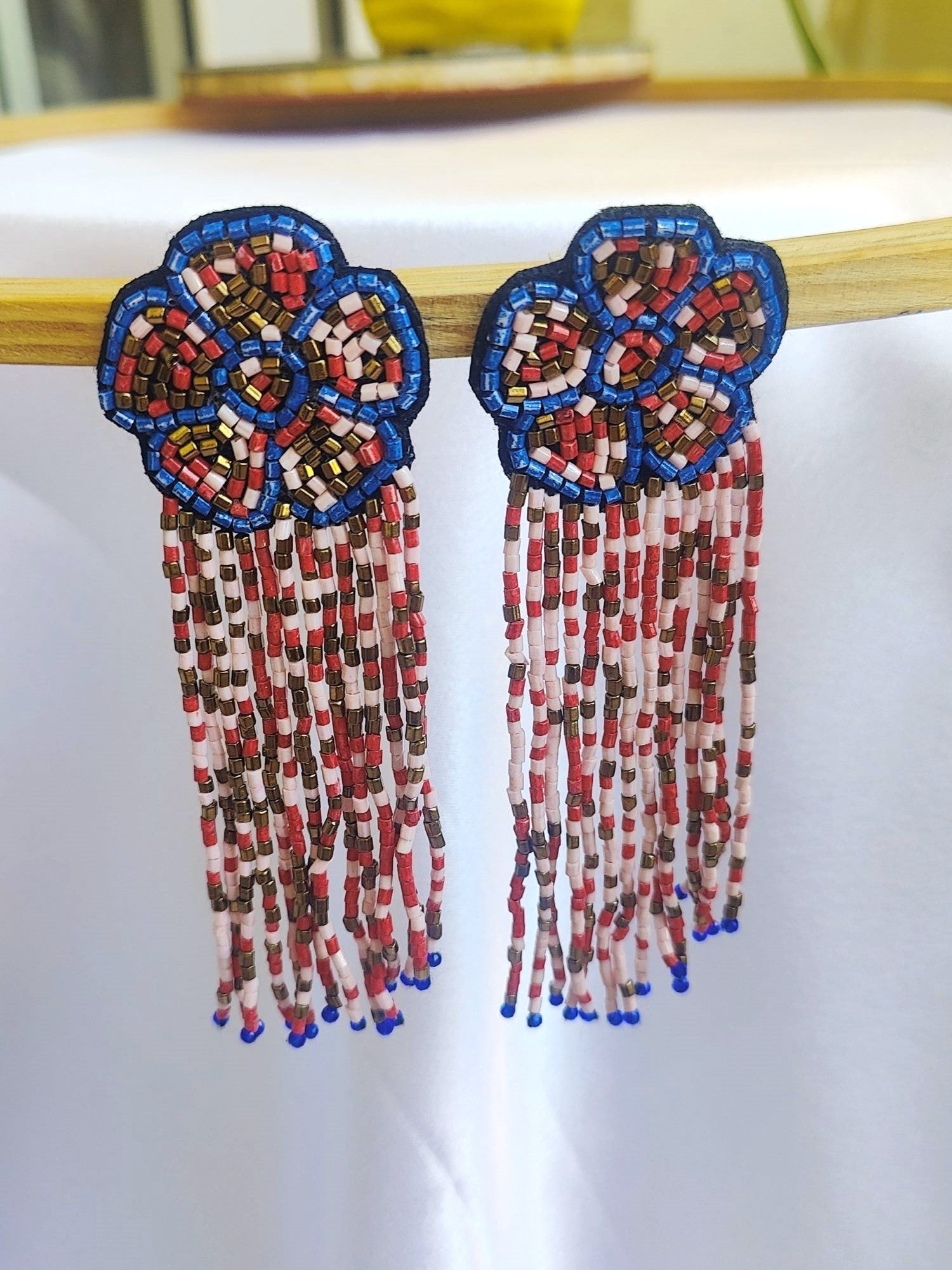 Vibrant Multicolor Handmade Floral Tassel Earrings - A Quirky Fashion Statement for Women