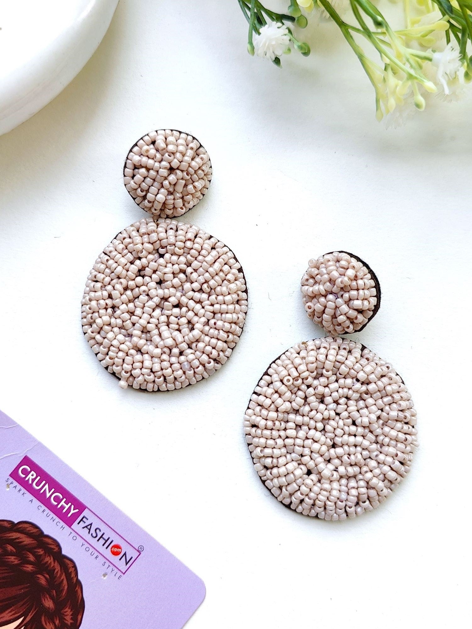 Handcrafted Sky Blue Beaded Danglers: A Fashionista's Statement Earrings