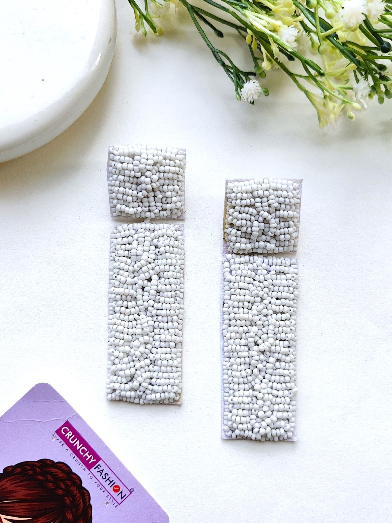 Charming Sky Blue Handmade Beaded Dangler Earrings for Fashion-Savvy Women