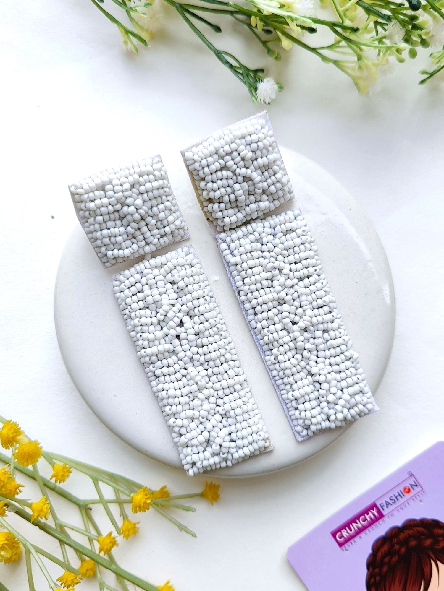 Charming Sky Blue Handmade Beaded Dangler Earrings for Fashion-Savvy Women