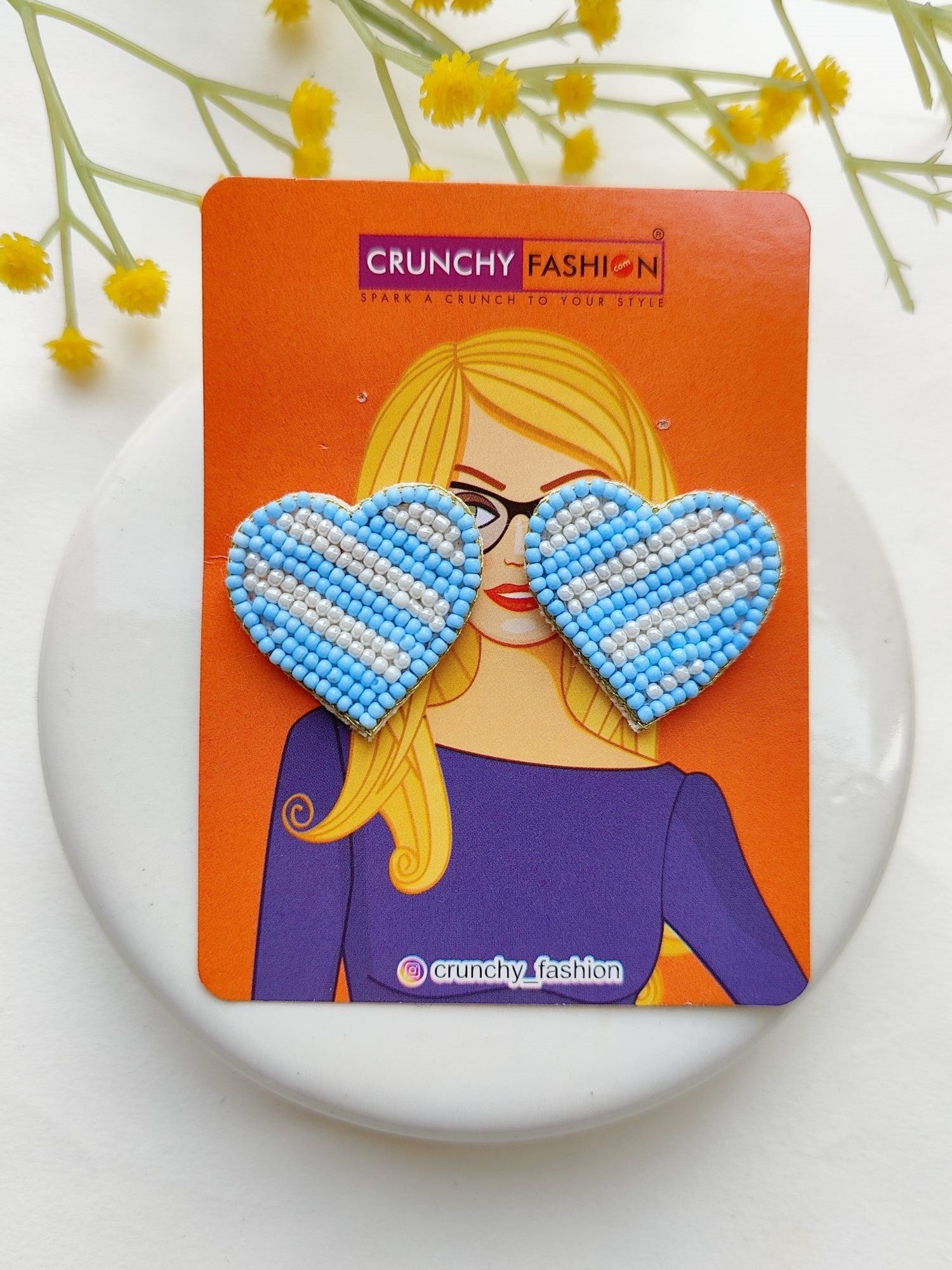 Boho-Chic Heart Stud Beaded Earrings: Handmade Valentine's Day Gift for Women and Girls